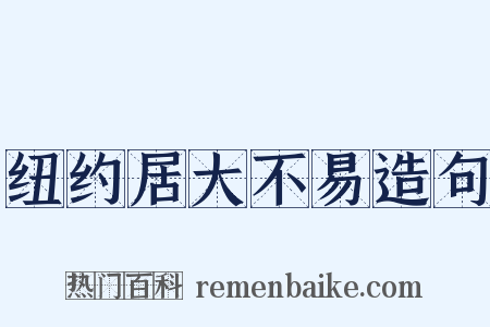 纽约居大不易造句是什么意思的图片